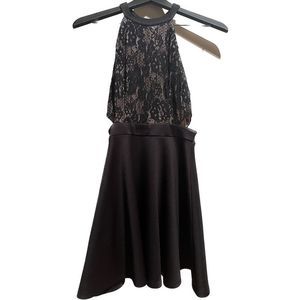 😊 5 FOR 15 😊 Black Lace Top Open Side Cut Out Skater Dress